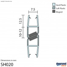 SH020 Magnetic Shower Screen Seal (6mm glass)